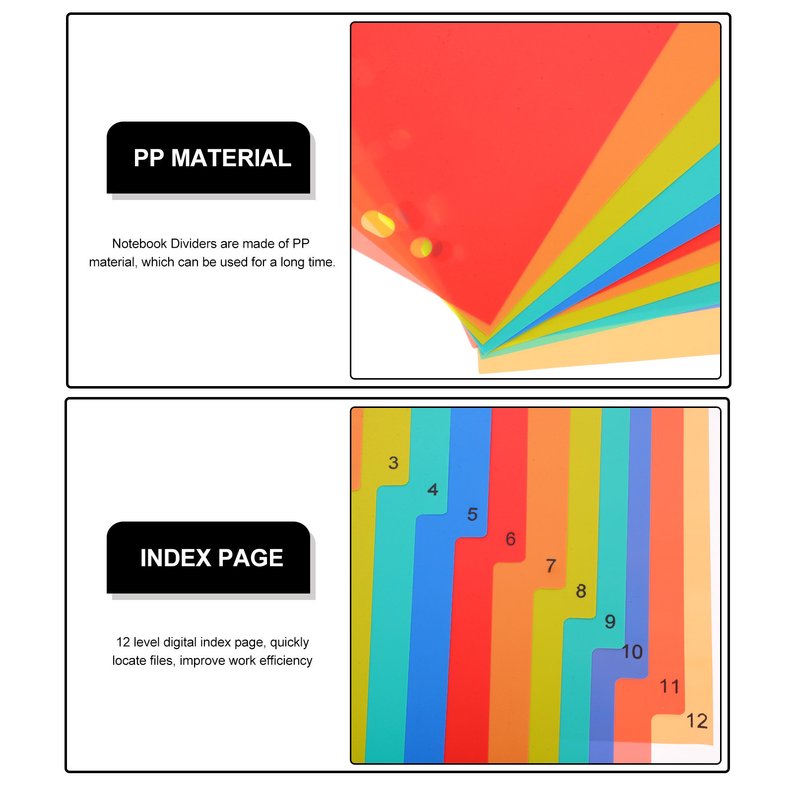 Tab Divider A4 - Plastic Binder Dividers A4 Loose-Leaf Writable