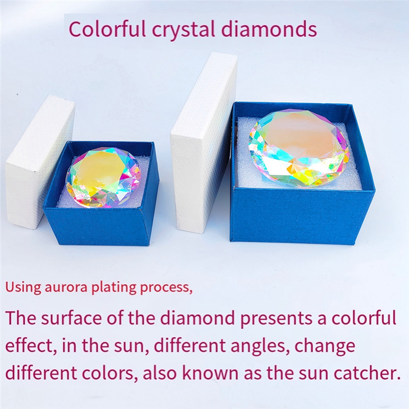 Paper Weight Crystal - Crystal Diamond Paperweight Decorative Rainbow Maker