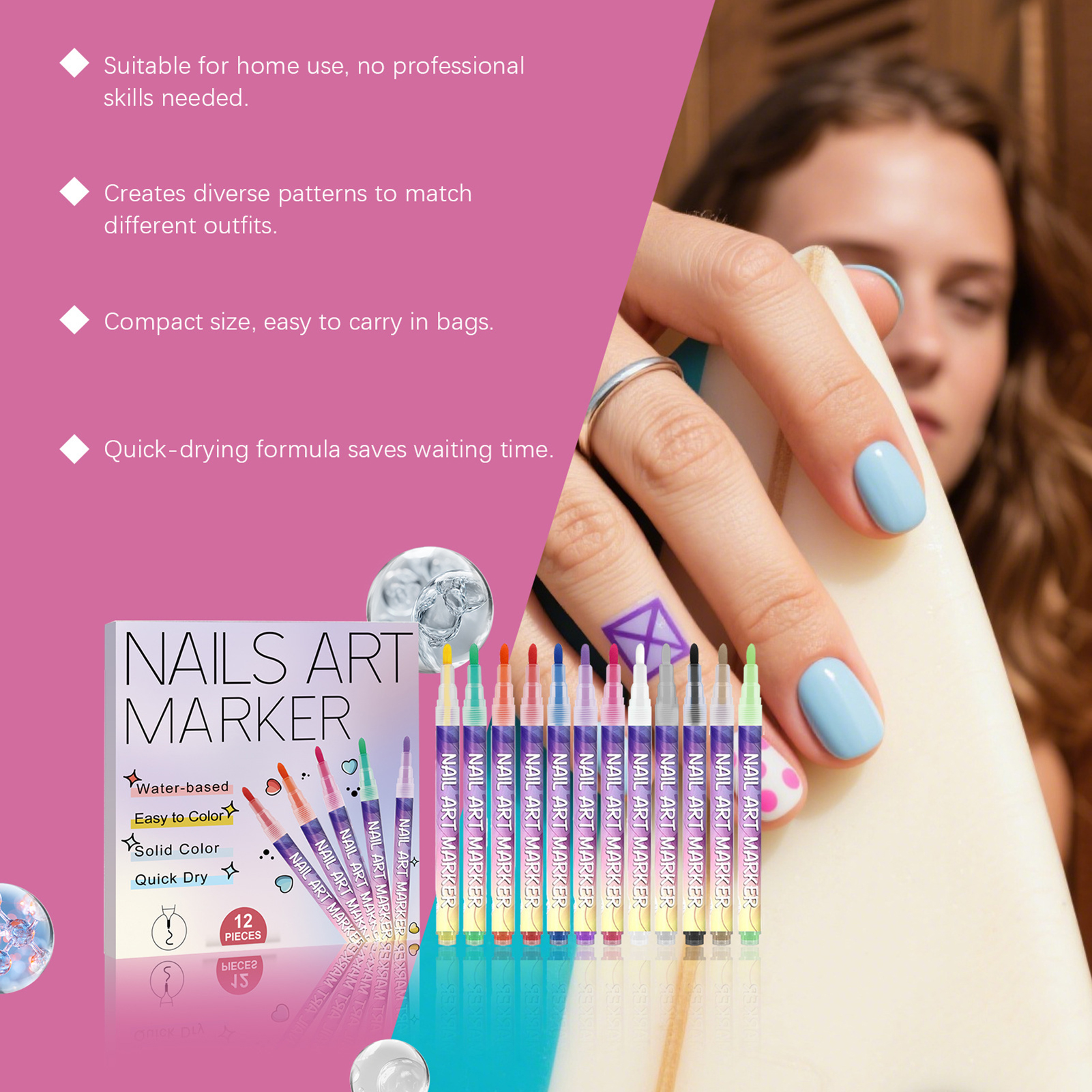 12Pcs Nail Art Pens With Fine  - Correction Pen Fine incelemesi ve fiyatı