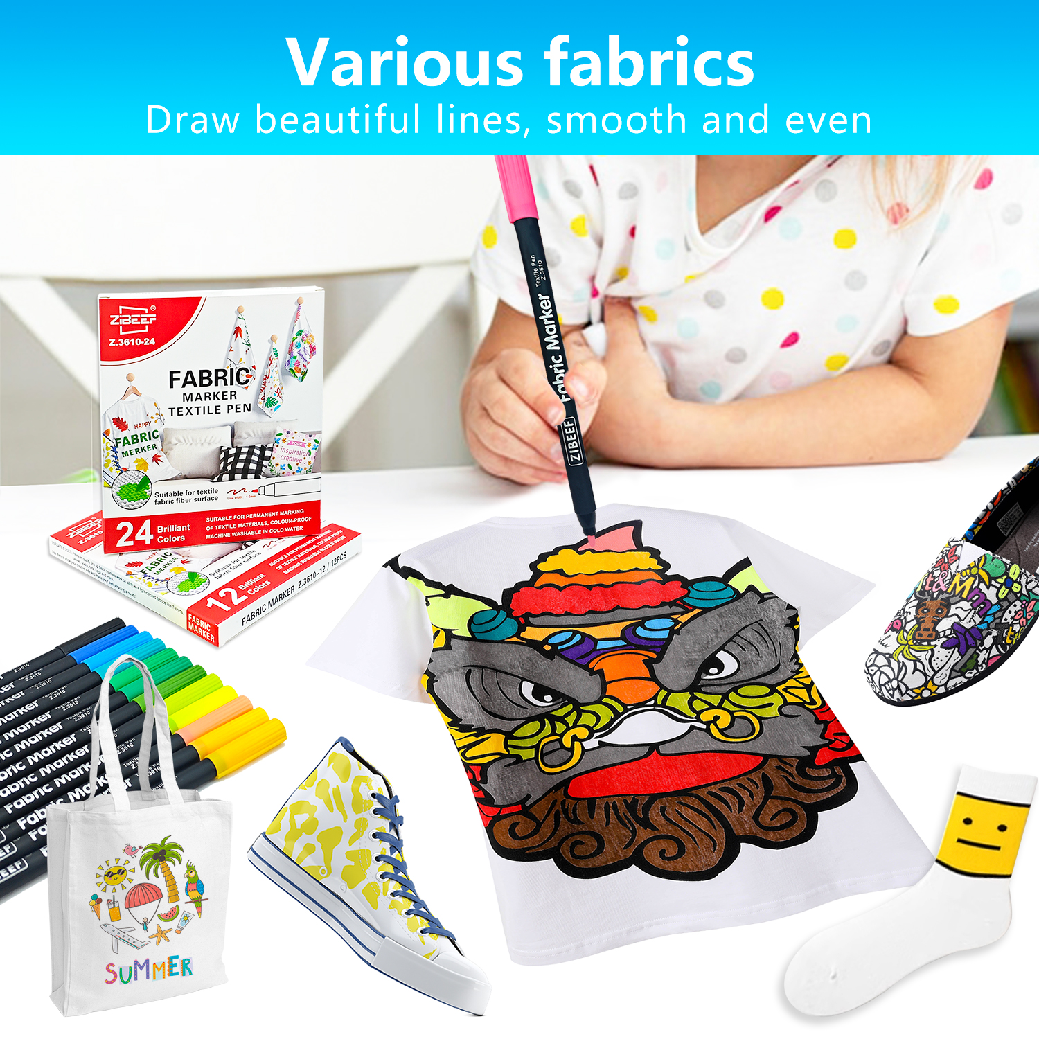12/24 Color Fabric Markers-Fin - Correction Pen Fine incelemesi ve fiyatı