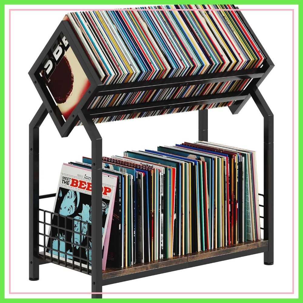 2-Tier Vinyl Record Storage Ho - Magazine Holder Rack incelemesi ve fiyatı