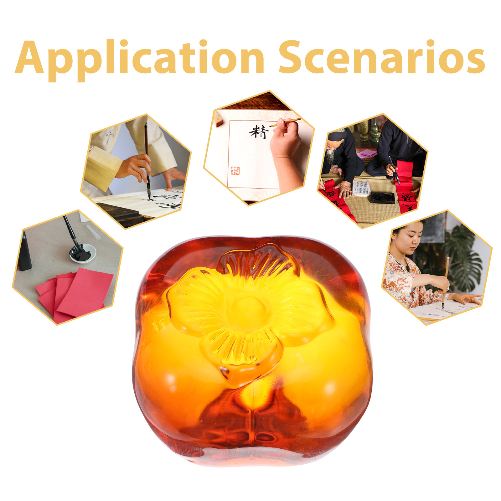 Crystal Persimmon Desk Paperwe - Book Weight Glass incelemesi ve fiyatı