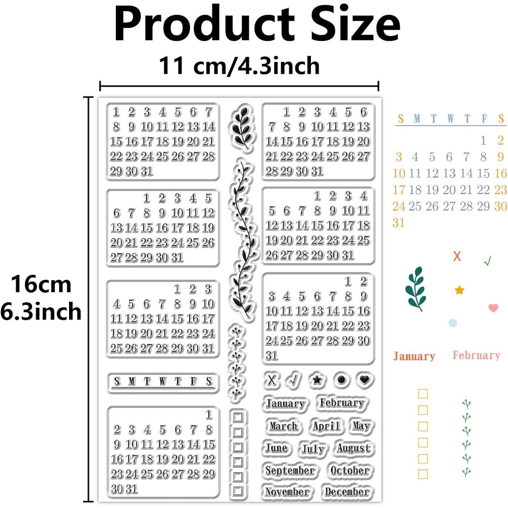 Calendar Clear Stamps Sheets R - Rubber Date Stamp incelemesi ve fiyatı