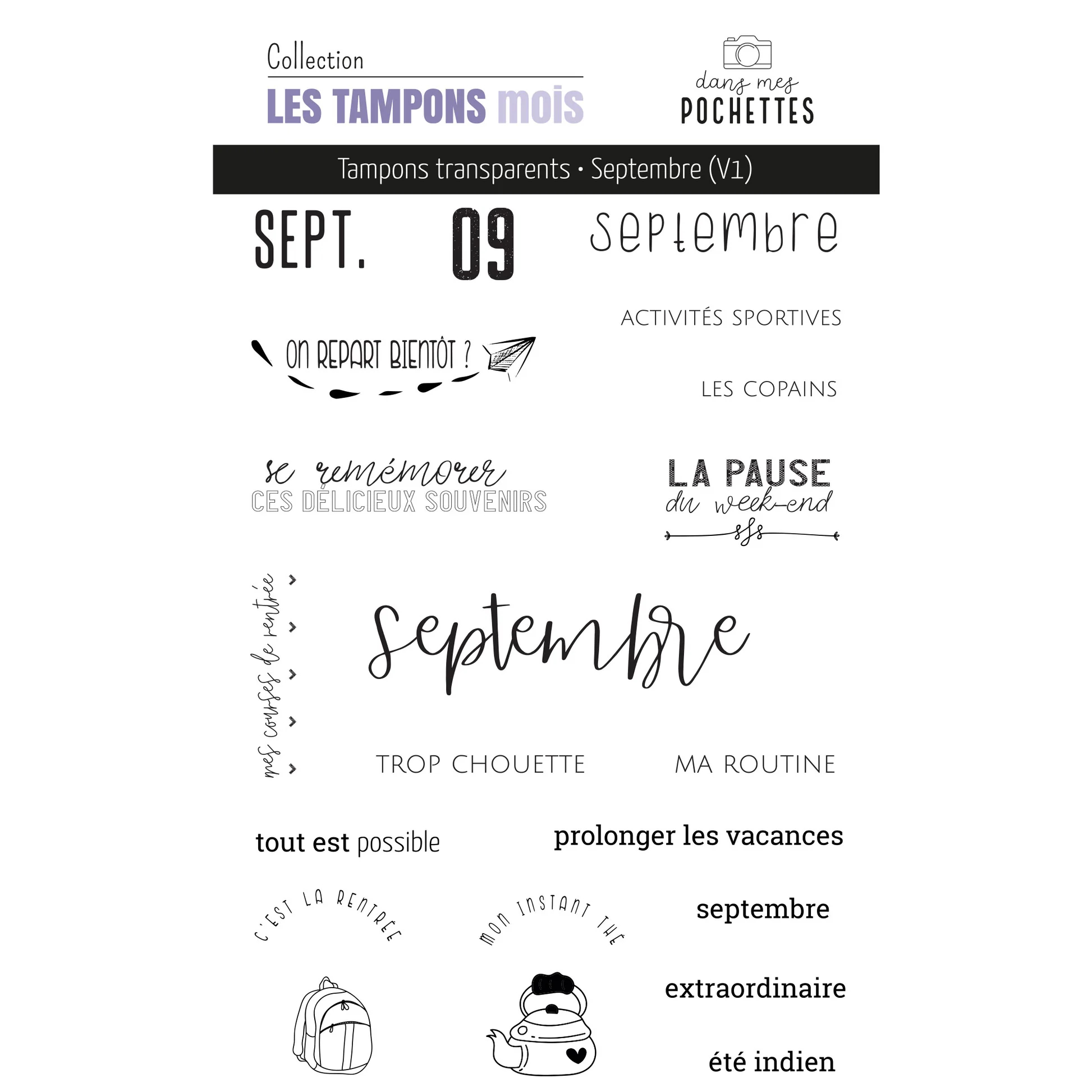 French Month Themed Clear Stam - Rubber Date Stamp incelemesi ve fiyatı