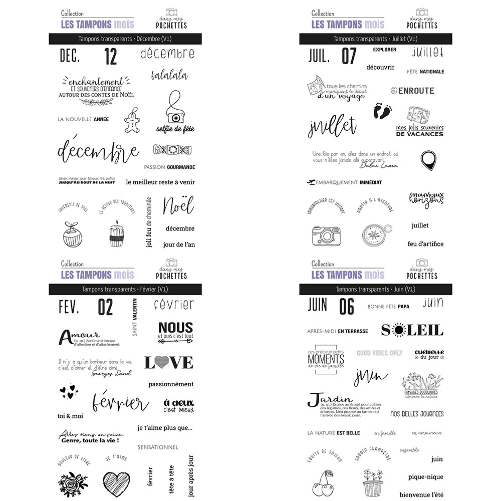 French Month Themed Clear Stam - Rubber Date Stamp incelemesi ve fiyatı
