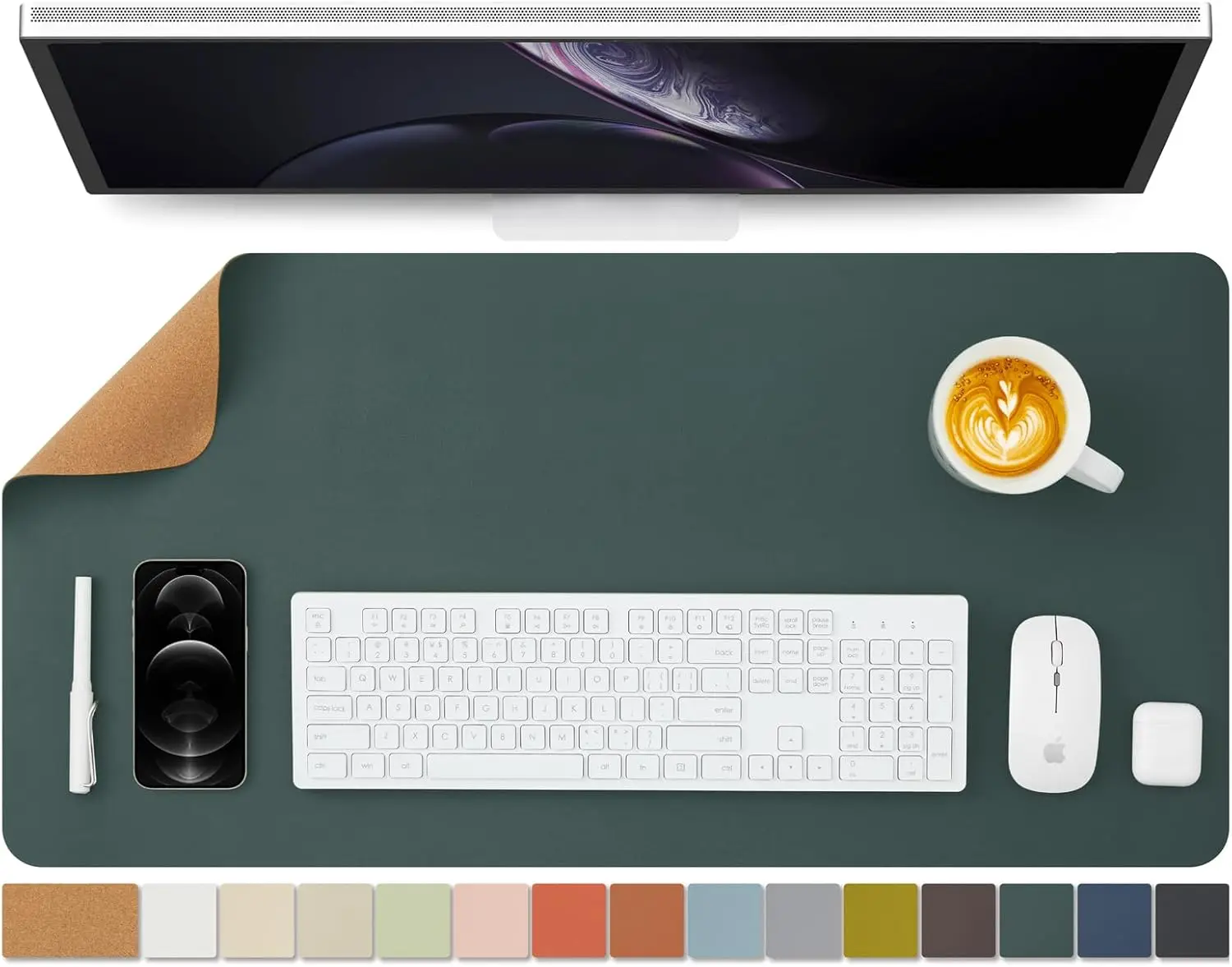 Cork Desk Mat Dual-Sided Desk  - Leather Desk Pad incelemesi ve fiyatı