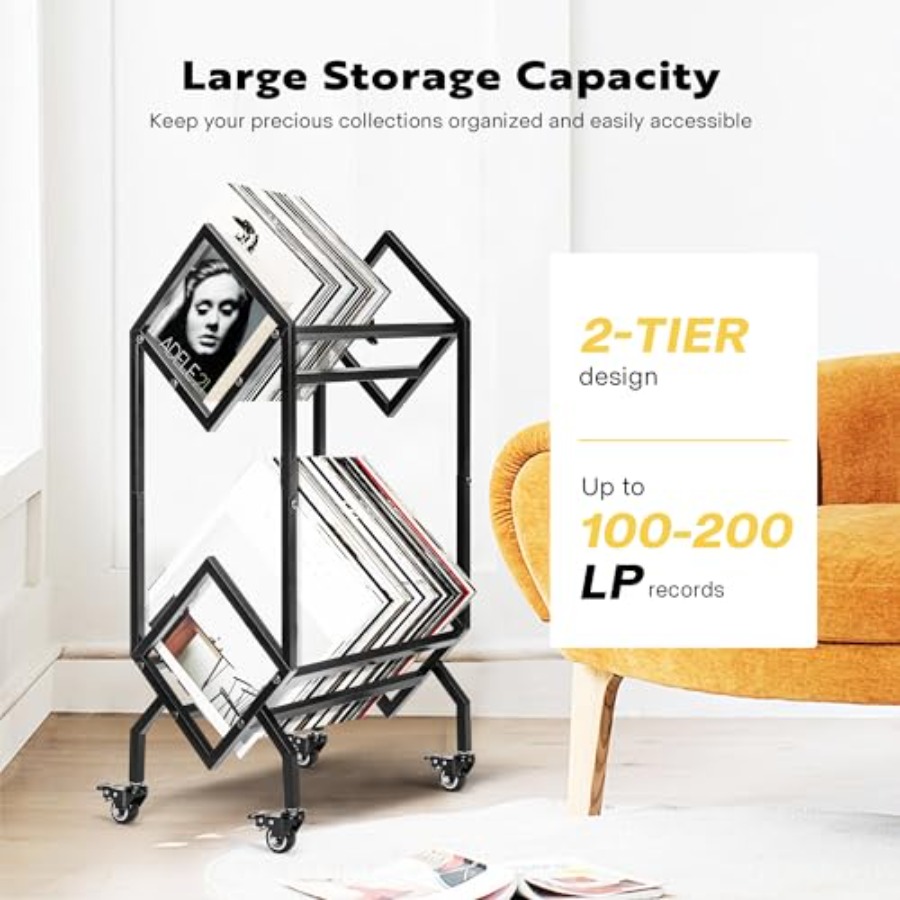 Vinyl Record Storage Rack, 2 T - Magazine Holder Rack incelemesi ve fiyatı