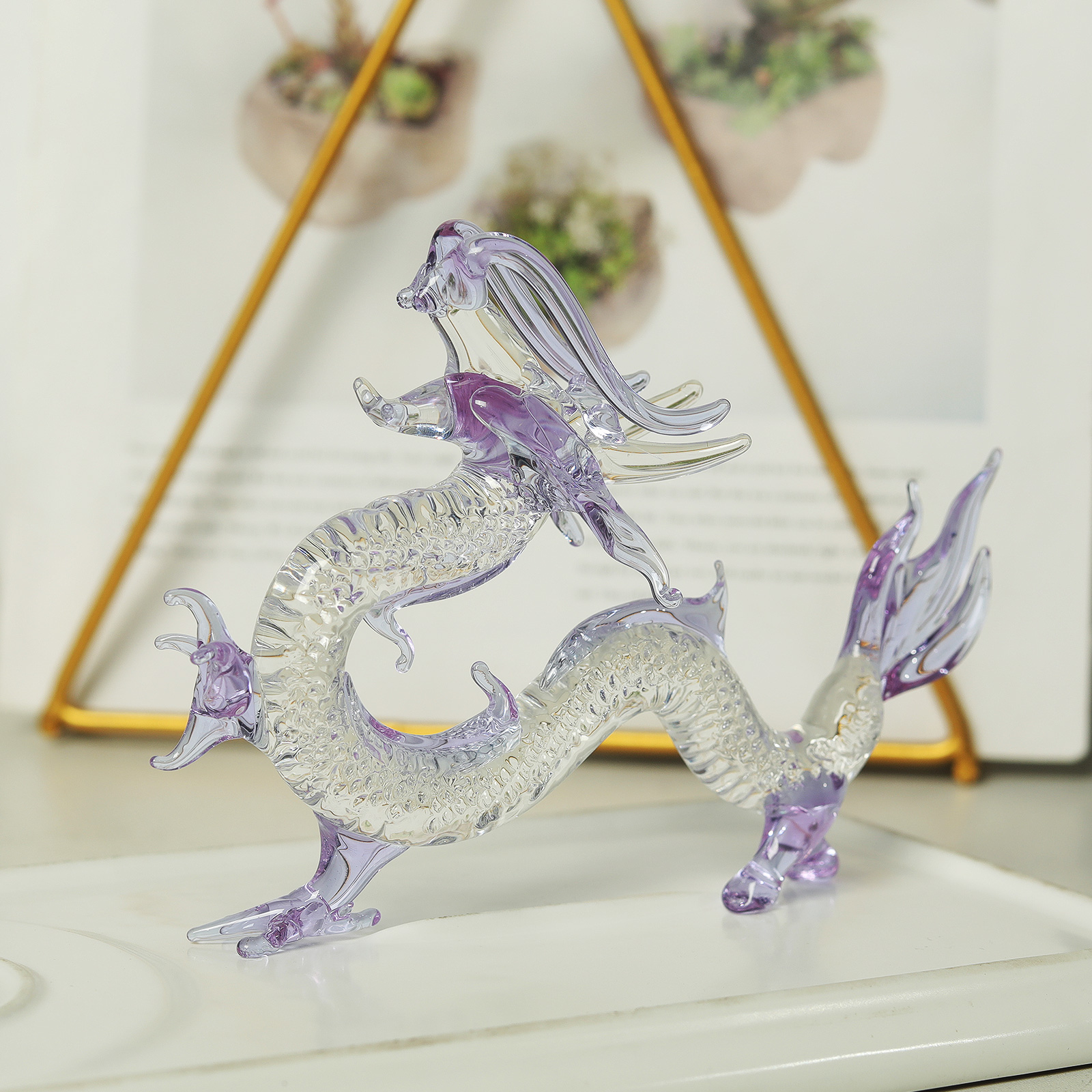 Purple Crystal Dragon Figurine - Book Weight Glass incelemesi ve fiyatı