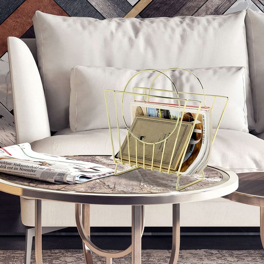 MidCentury Brass Plated Metal  - Magazine Holder Rack incelemesi ve fiyatı