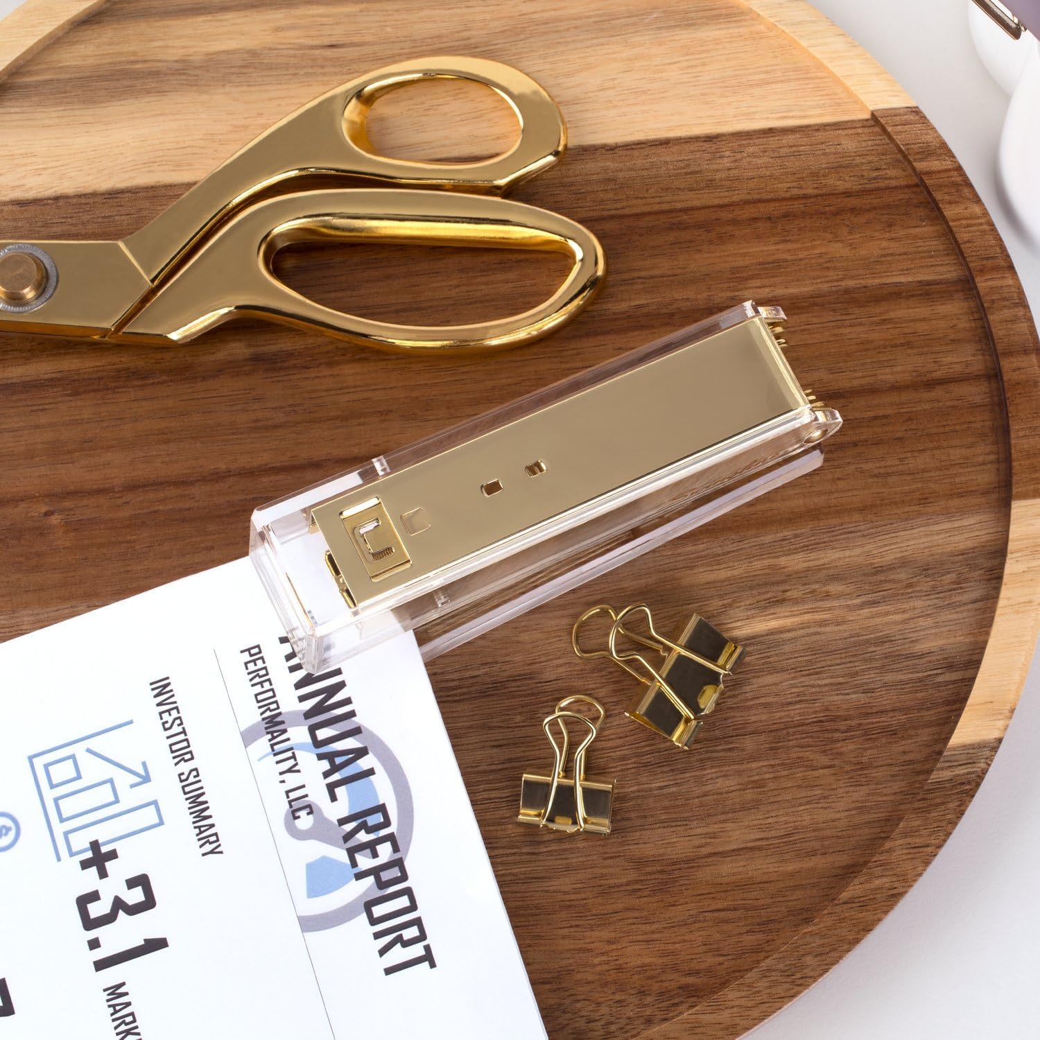 Clear Acrylic Gold Stapler for - Stapler Half Strip incelemesi ve fiyatı