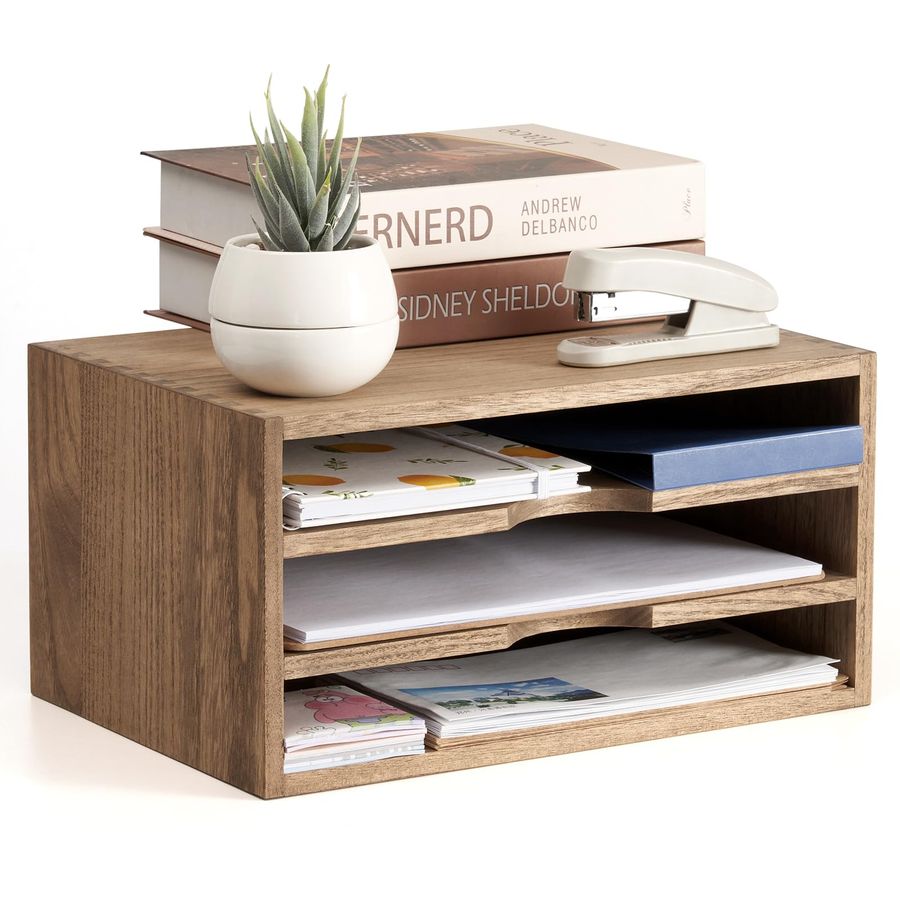 Wooden Desktop Organizer Paper - Magazine Holder Rack incelemesi ve fiyatı