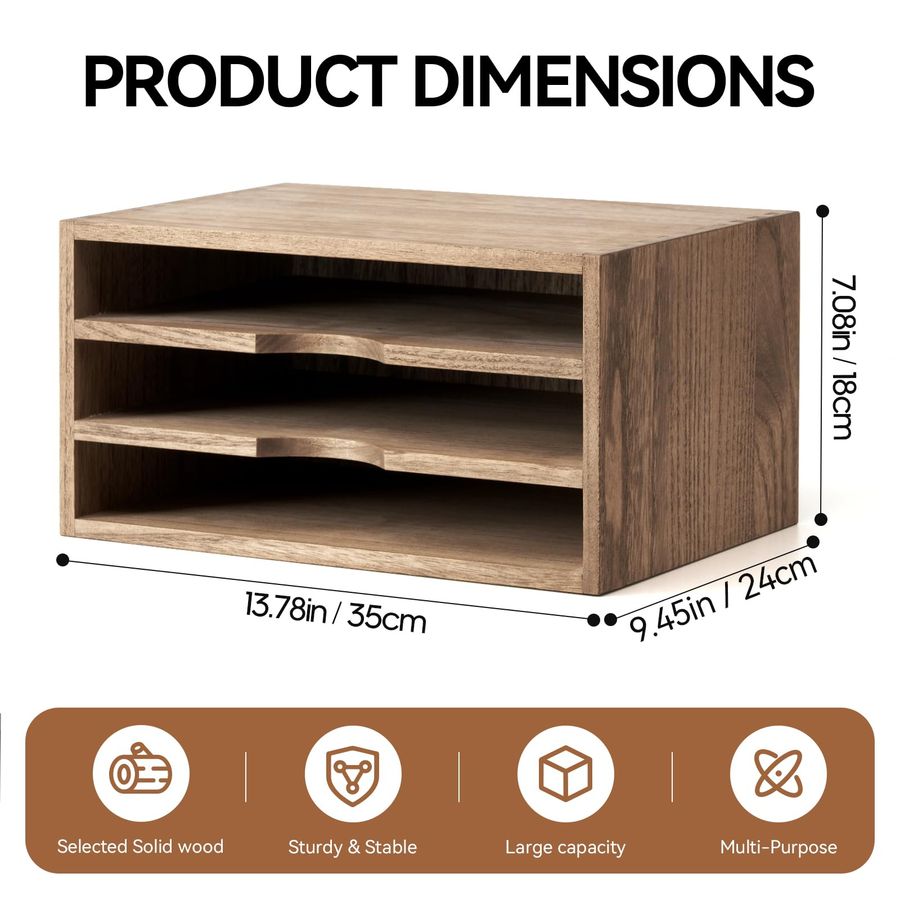 Wooden Desktop Organizer Paper - Magazine Holder Rack incelemesi ve fiyatı