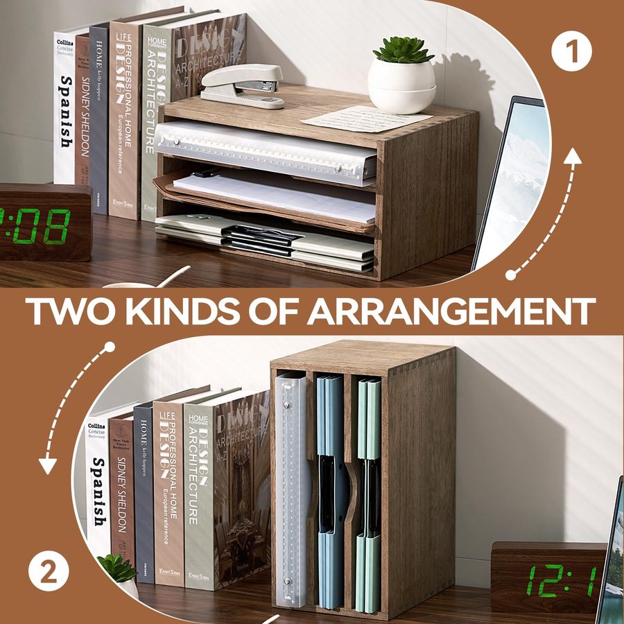 Wooden Desktop Organizer Paper - Magazine Holder Rack incelemesi ve fiyatı