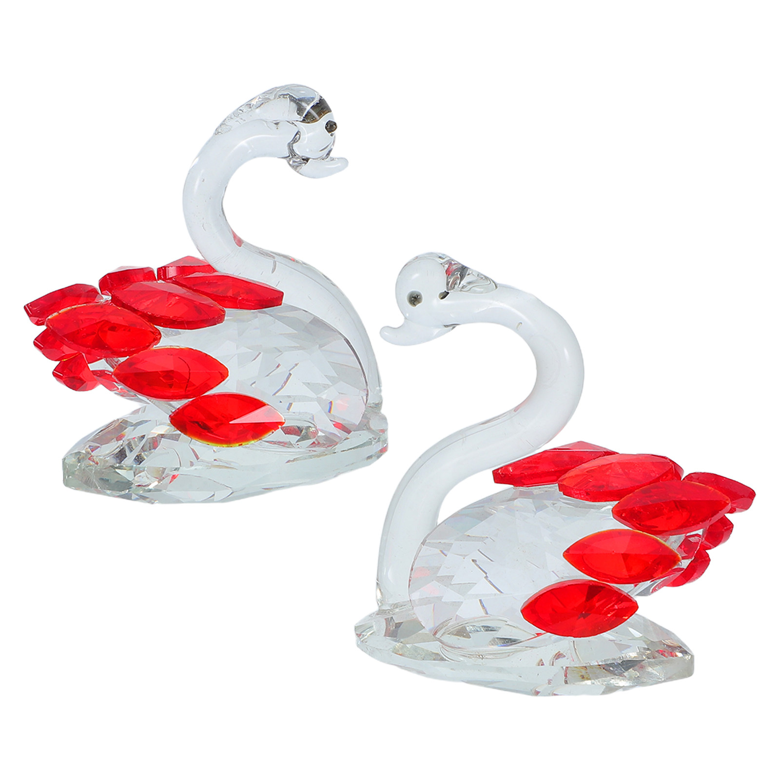 2Pcs Crystal Couple Swan Statu - Paper Weight Crystal incelemesi ve fiyatı