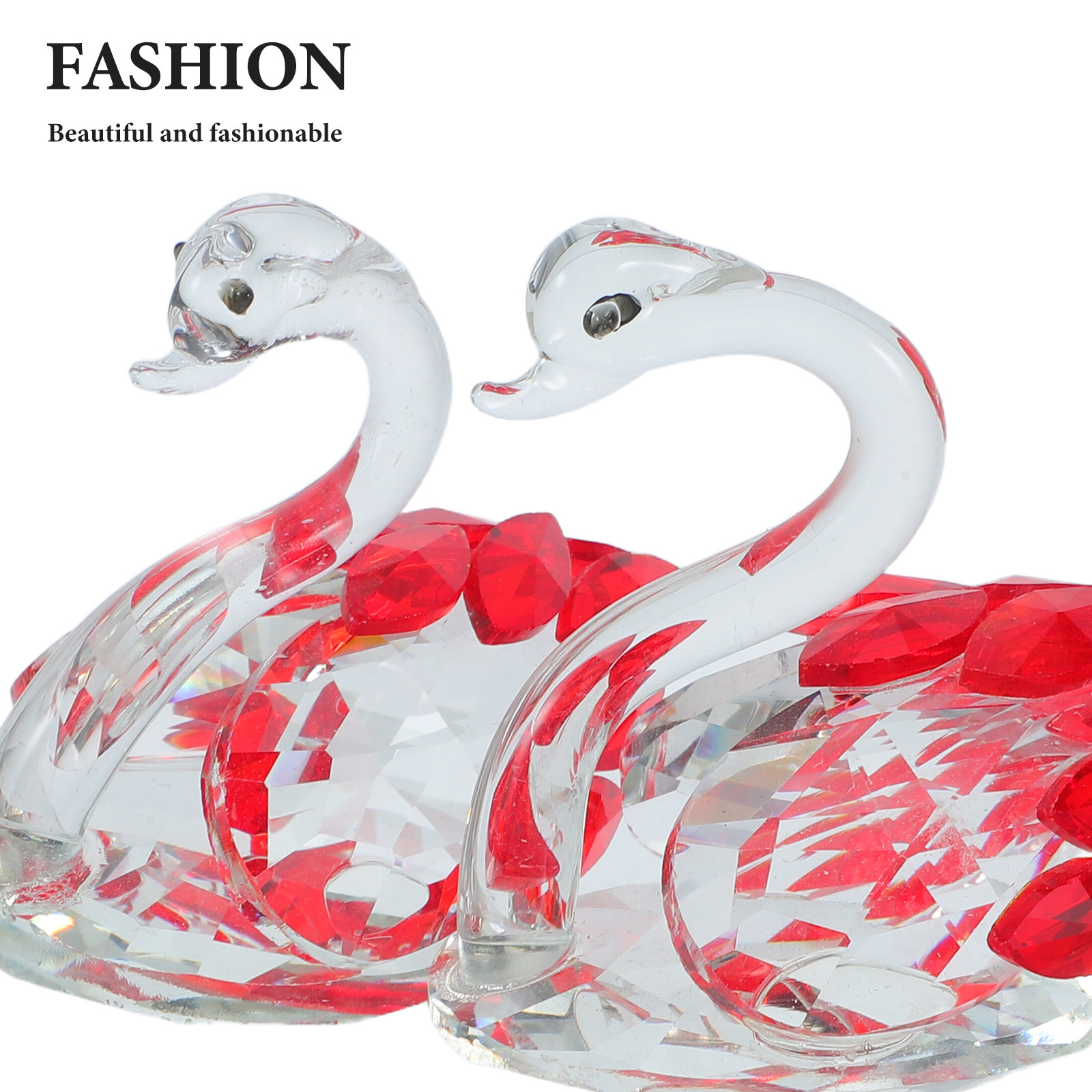 2Pcs Crystal Couple Swan Statu - Paper Weight Crystal incelemesi ve fiyatı
