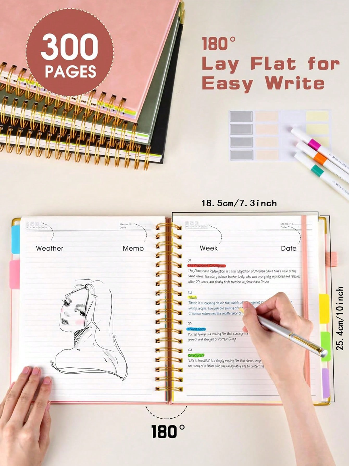 1PC Hardcover Spiral Notebook  - Tab Divider A4 incelemesi ve fiyatı