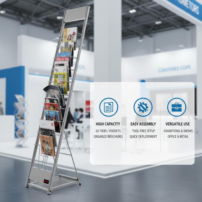 Brochure Display Rack, 10 Pock - Magazine Holder Rack incelemesi ve fiyatı