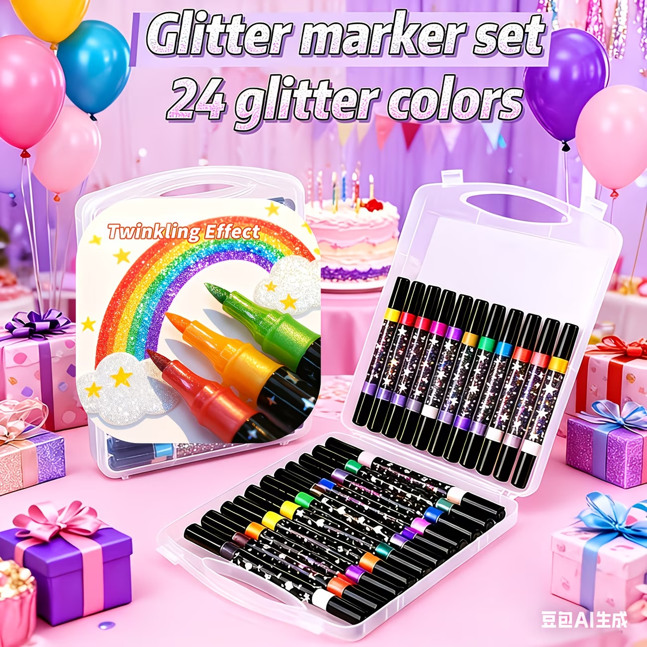 24 Colors Double Head Glitter  - Correction Pen Fine incelemesi ve fiyatı